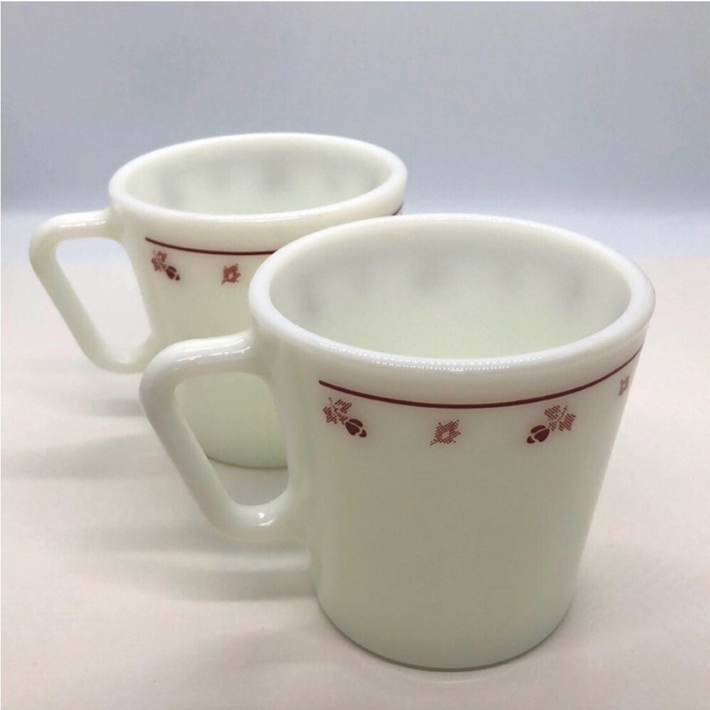 Pyrex Vintage ‘Burgundy Rose’ Mugs - Lot of 2